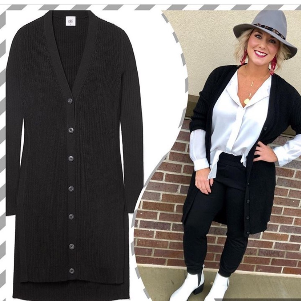 Cabi Madison Cardigan In Black, Size Large, NWOT